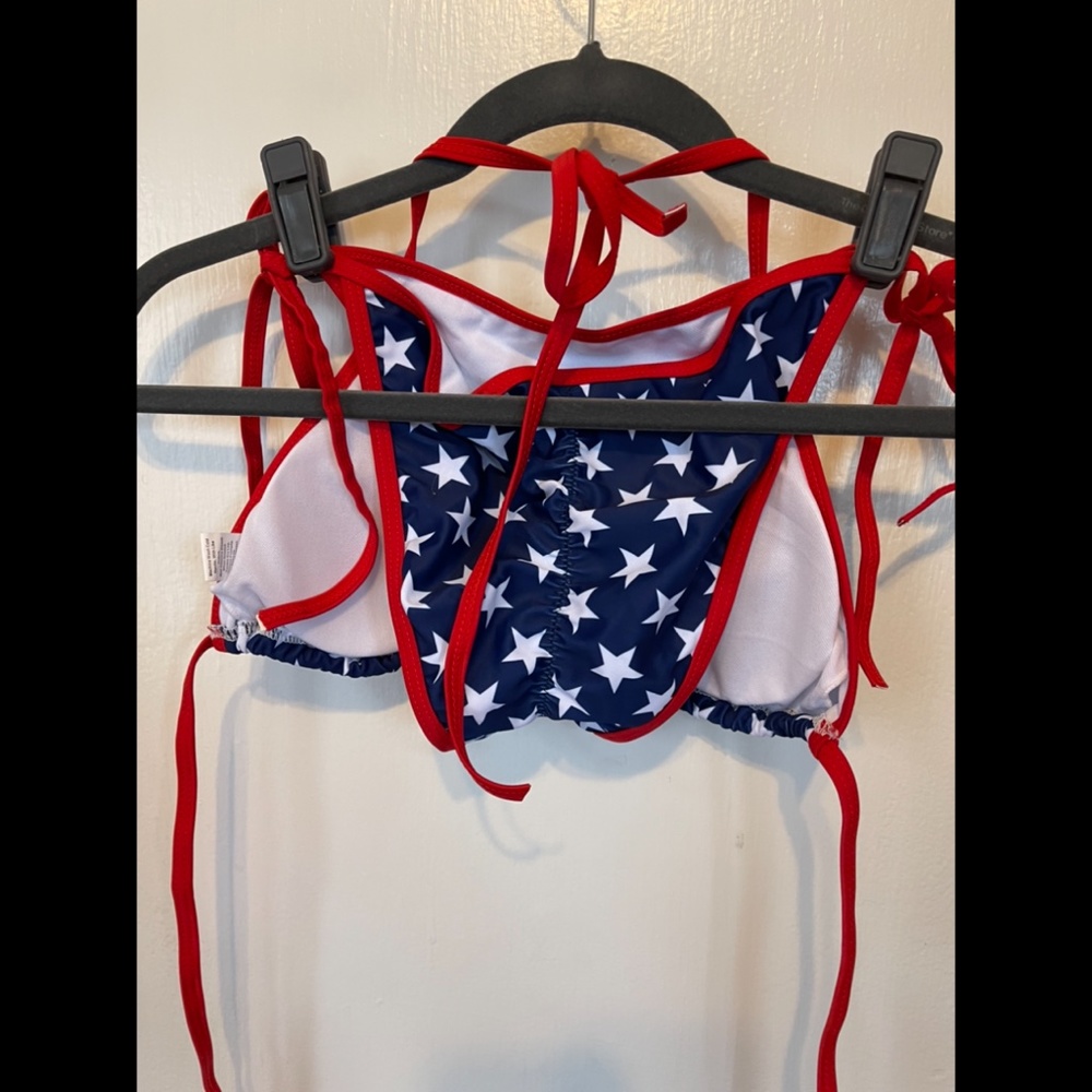 NWOT America Rouched Bottom String Bikini - Picture 2 of 2